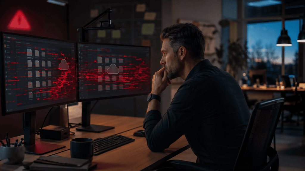 IT-Administrator vor Cyberangriff